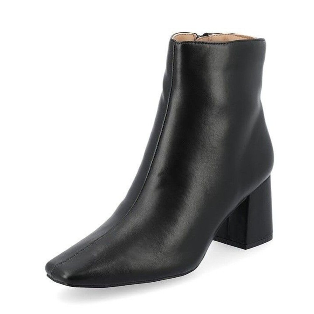 Journee Collection Womens 9.5 M Black Block Heel Zip Up Ankle Boots NIB SW3